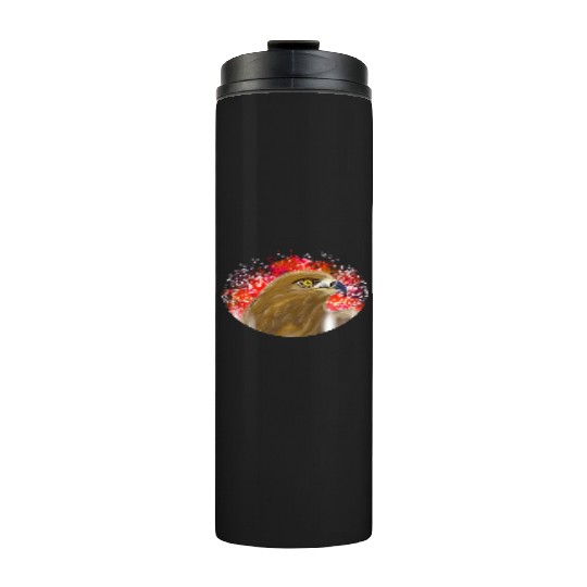 Majestic Eagle with Fiery Background Thermal Tumblers