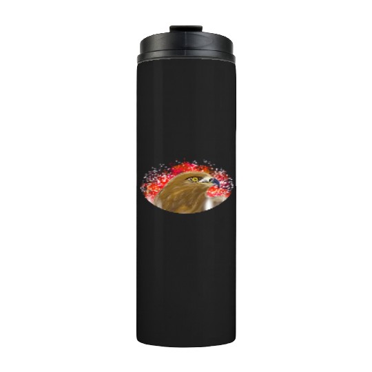 Majestic Eagle with Fiery Background Thermal Tumblers