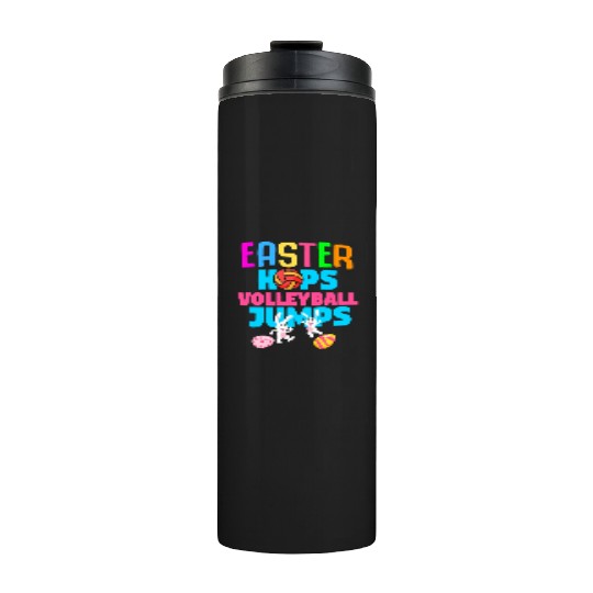 Easter Volleyball Bunny Holiday Rabbit Sport Thermal Tumblers