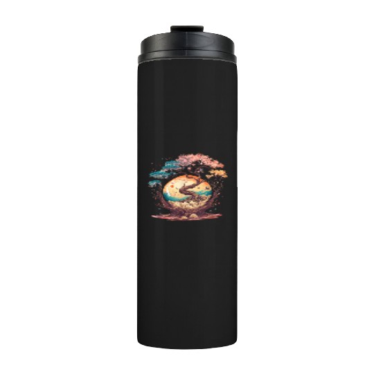 Japanese tree of life cherry blossom flowers Japan Thermal Tumblers