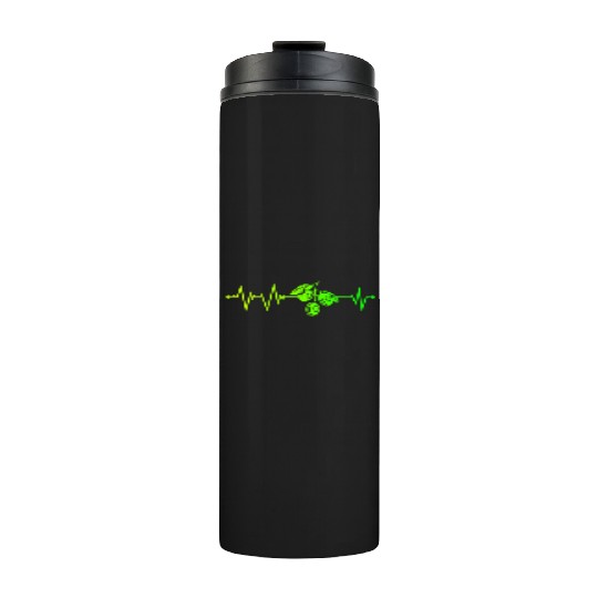 Green Olive Heartbeat Thermal Tumblers