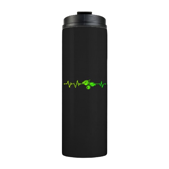 Green Olive Heartbeat Thermal Tumblers