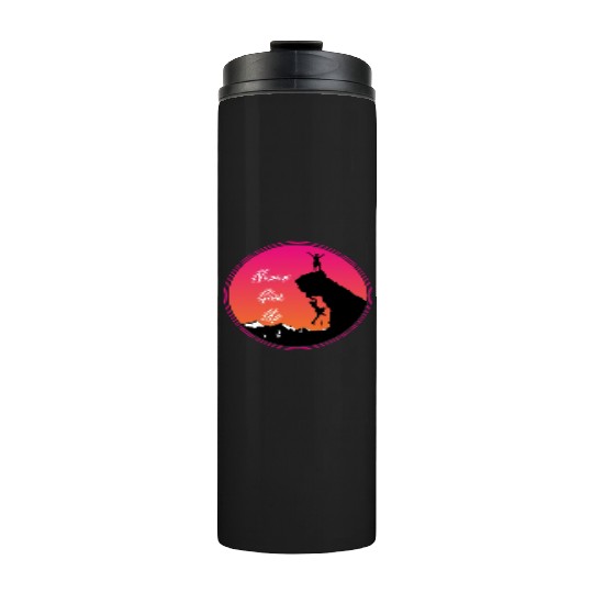 Never give up rock climbing Thermal Tumblers