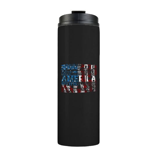 Patriotic Veteran USA Flag American Memorial Day Thermal Tumblers