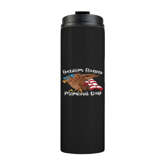 Patriotic Veteran USA Flag American Memorial Day Thermal Tumblers