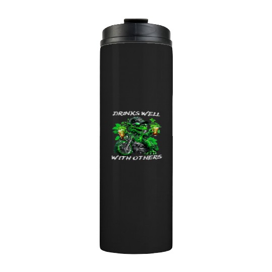 Drinks well with others st patrick's day Dinosaur Thermal Tumblers
