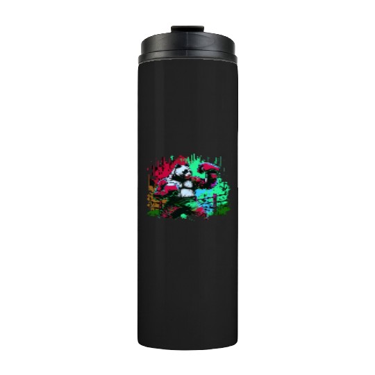 Angry Colorful Panda Boxer MMA Martial Arts Thermal Tumblers