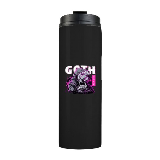 Gothic Sad Girl Anime Japanese Cybergoth Vaporwave Thermal Tumblers