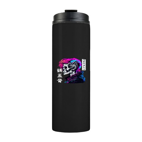 Sad Boy Anime Skull Skeleton Gothic Vaporwave Aest Thermal Tumblers