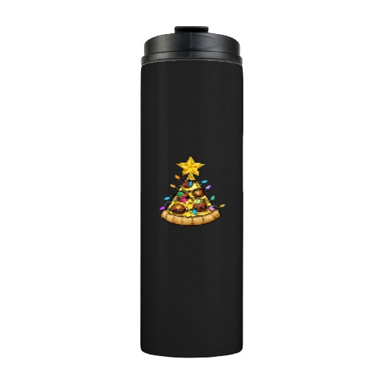 Christmas Pizza Christmas Light Thermal Tumblers