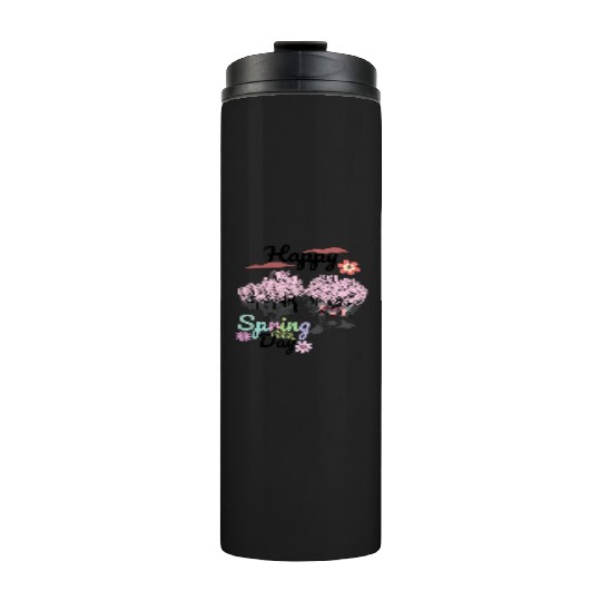 Seasons Greetings for Spring, Happy Spring Graphic Thermal Tumblers