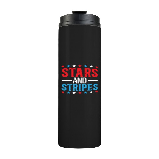 Stars And Stripes America USA Flag 4th Of July Thermal Tumblers
