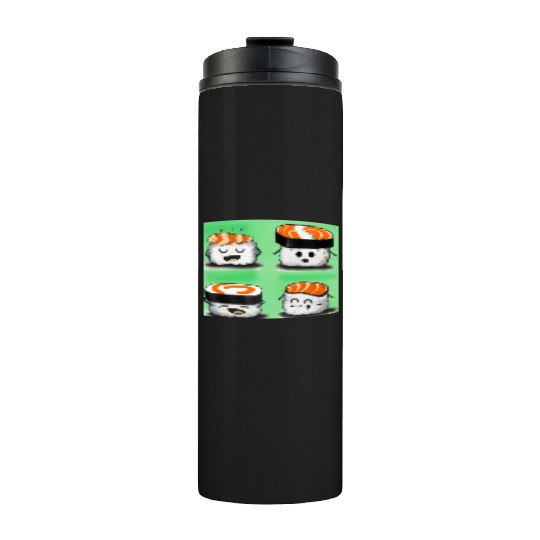 Happy Cheerful Sushi I Love Sushi Design Thermal Tumblers