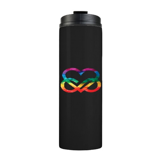 Infinite Love Rainbow Heart LGBTQ Pride Heart Thermal Tumblers