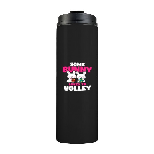 Easter Volleyball Bunny Holiday Rabbit Sport Thermal Tumblers