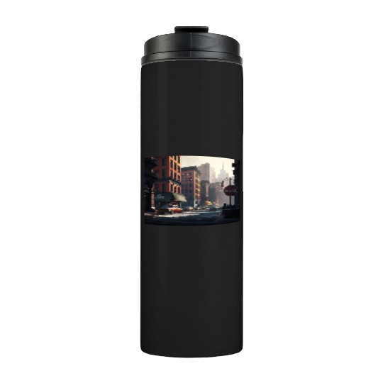 New York City Art Iconic Place Drawing Canvas Thermal Tumblers