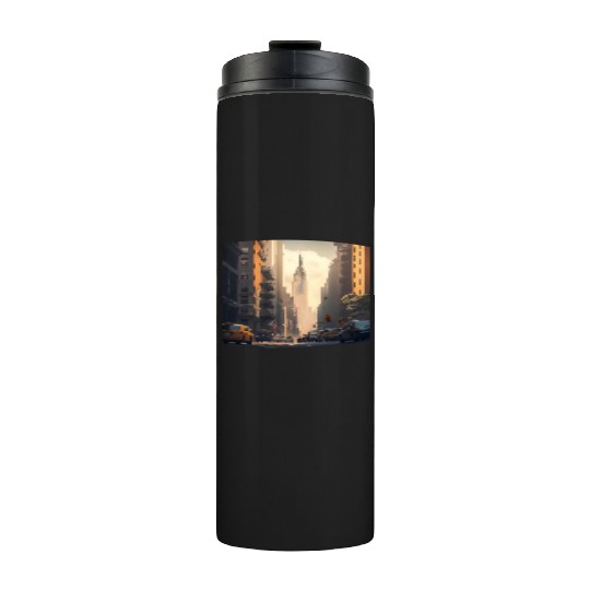 New York City Art Iconic Place Drawing Canvas Thermal Tumblers