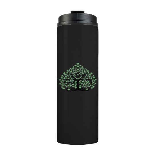 Tree of Life with Hearts Two Color Vector Thermal Tumblers