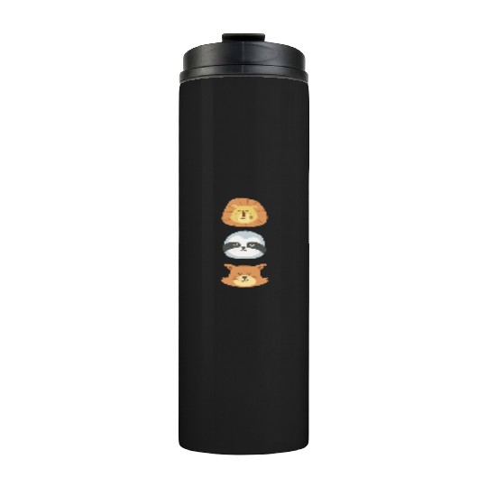 Lion, Sloth and Weasel Thermal Tumblers