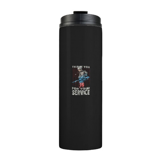 Thank You For Your Service Veteran US Flag Veteran Thermal Tumblers
