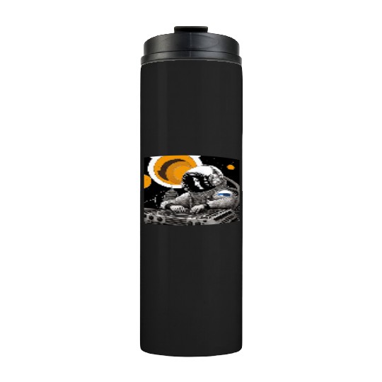 Intricate detailed artwork of astronauts using Thermal Tumblers