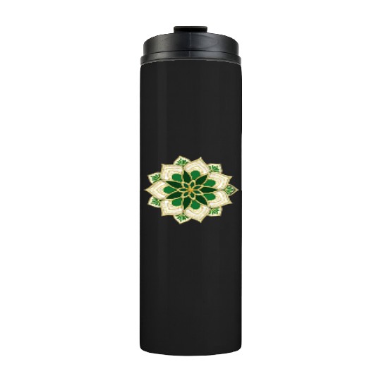 green mandala for islamic holidays Thermal Tumblers