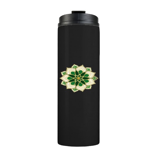 green mandala for islamic holidays Thermal Tumblers