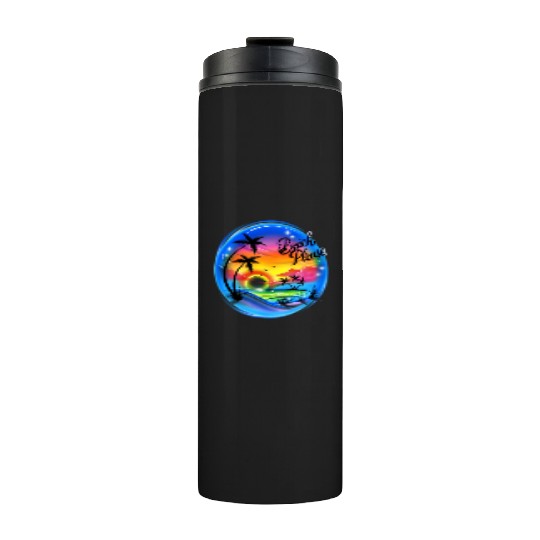 Beach Please Airbrush Colorful Thermal Tumblers
