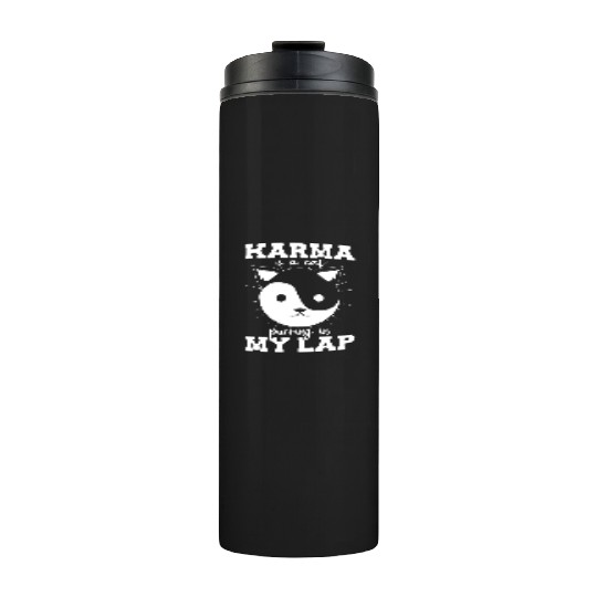 Karma is a Cat Purring in My Lap Witchcraft Tarot Thermal Tumblers