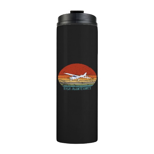Retro Small Aircraft - High Maintenance Thermal Tumblers