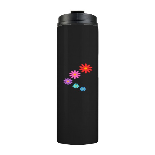 falling multi colored flowers Thermal Tumblers
