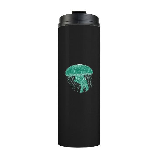 Sea life, Green Jellyfish Thermal Tumblers