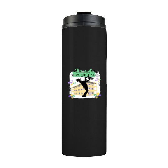 Mardi Gras New Orleans Louisiana City Jazz Music Thermal Tumblers