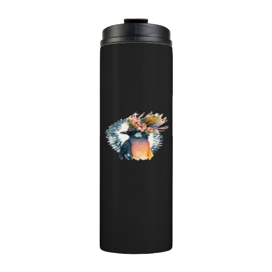 Cute Bird Of Paradise Bird Flower Crown Pet Birds Thermal Tumblers