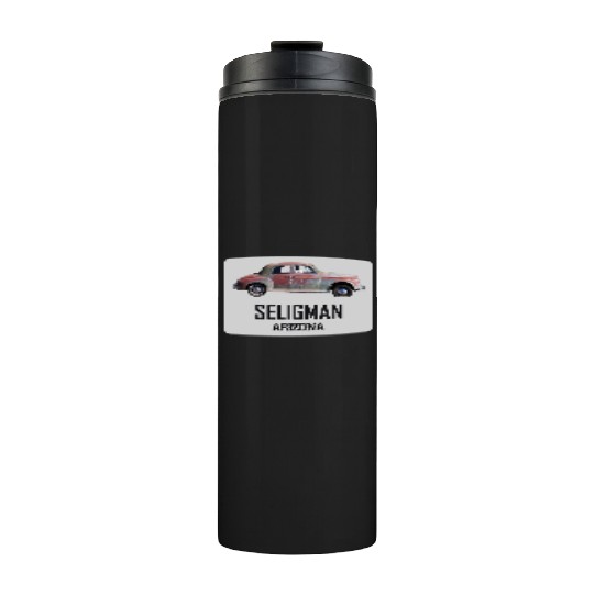 Old car city of Seligman in Arizonna, US Route 66 Thermal Tumblers