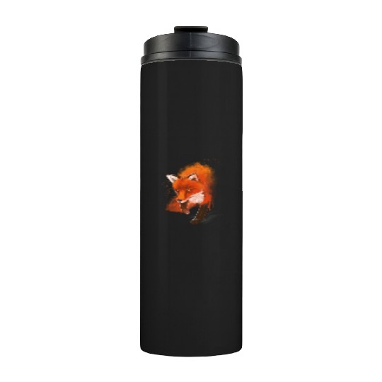 Fox Ink Black Nature Animal Thermal Tumblers