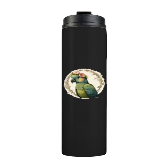 Watercolor Parrot Hahn's Macaw Bird Flower Crown P Thermal Tumblers