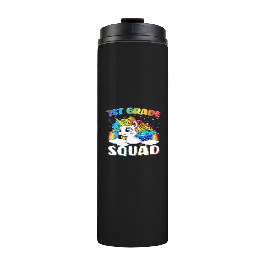 1st Grade Squad Unicorn Rainbow Back To School Thermal Tumblers