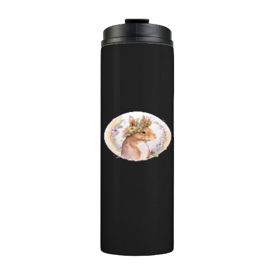 Floral Squirrel Flower Crown Watercolor Animal Lov Thermal Tumblers