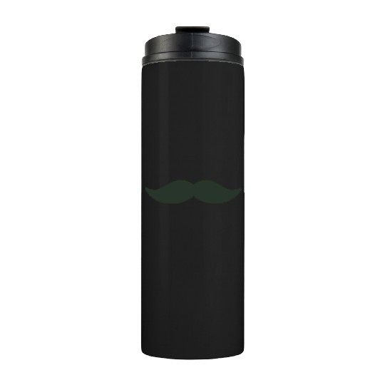 dark green mustache black man november bike Thermal Tumblers