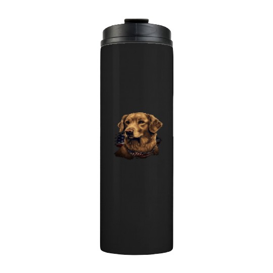 Golden Retriever American Flag Dog Lover Thermal Tumblers
