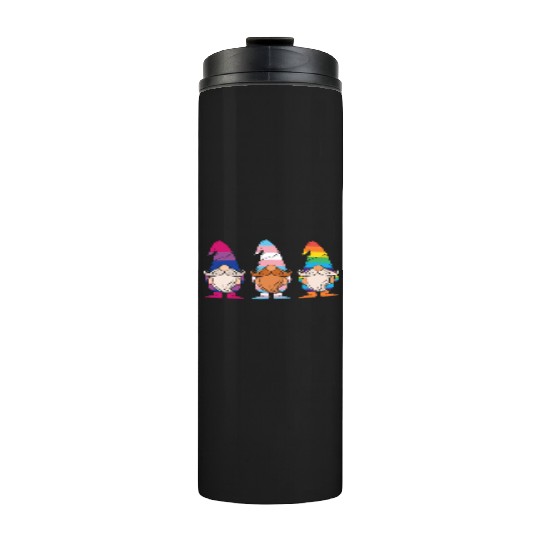 Cute Gnomes Elf LGBTQ Rainbow LGBT Pride Month Thermal Tumblers