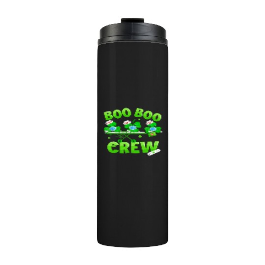 Boo Boo Crew Nurse St Patricks Day Shamrock Thermal Tumblers