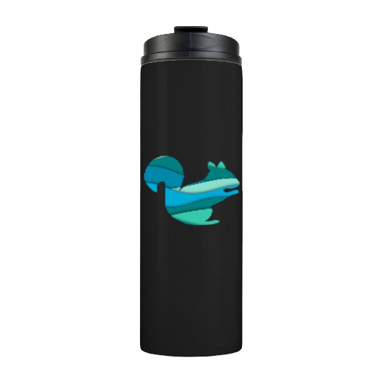 Teal Squirrel Thermal Tumblers