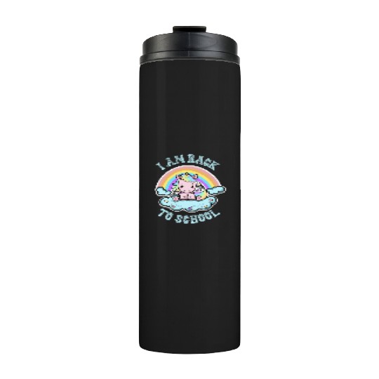 Funny Back to School Kawaii Rainbow Unicorn Thermal Tumblers
