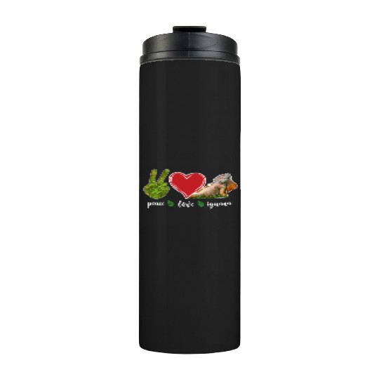 Peace Love Iguana Heart Thermal Tumblers