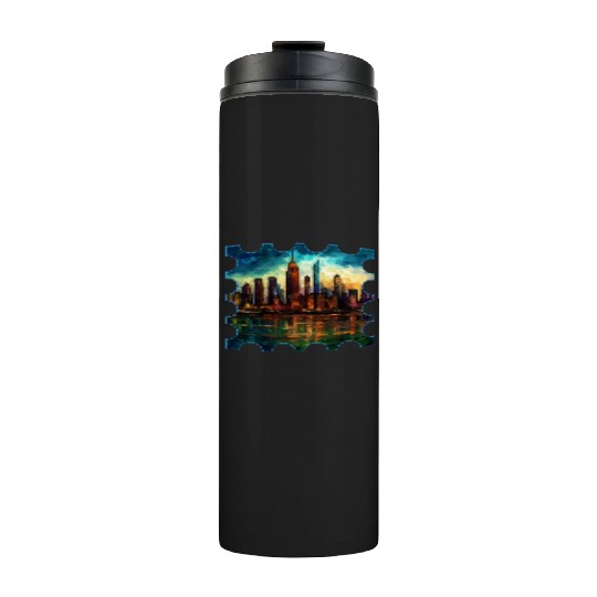 New York skyline Reverie A Symphony of Dreams Thermal Tumblers