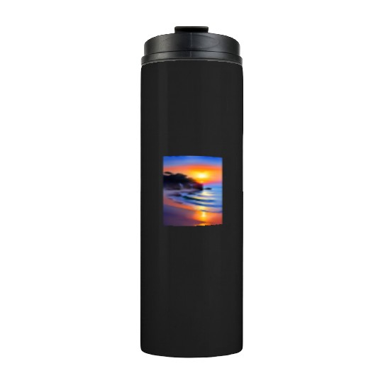 A sunrise with a seaside view Thermal Tumblers
