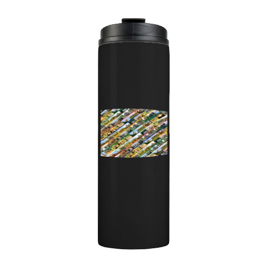 Wildlife Stripe Multi Color Collage Thermal Tumblers