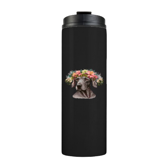 Cute Great Dane Flower Crown Pet Dog Breed Floral Thermal Tumblers